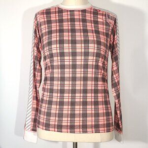 Helly Hansen Womens Long Sleeve Pink Red Black Plaid Athletic Shirt Top Size L